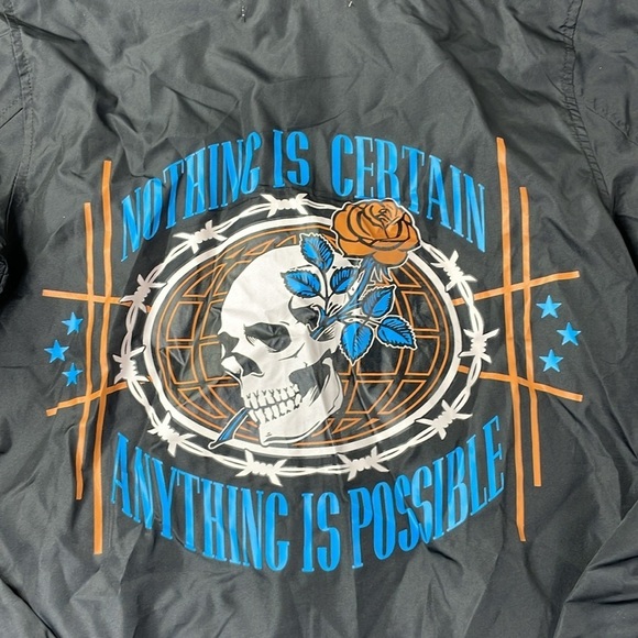 Zumies Empyre Women’s Extra Small Black Hooded Skull Windbreaker, size XS - Picture 9 of 9